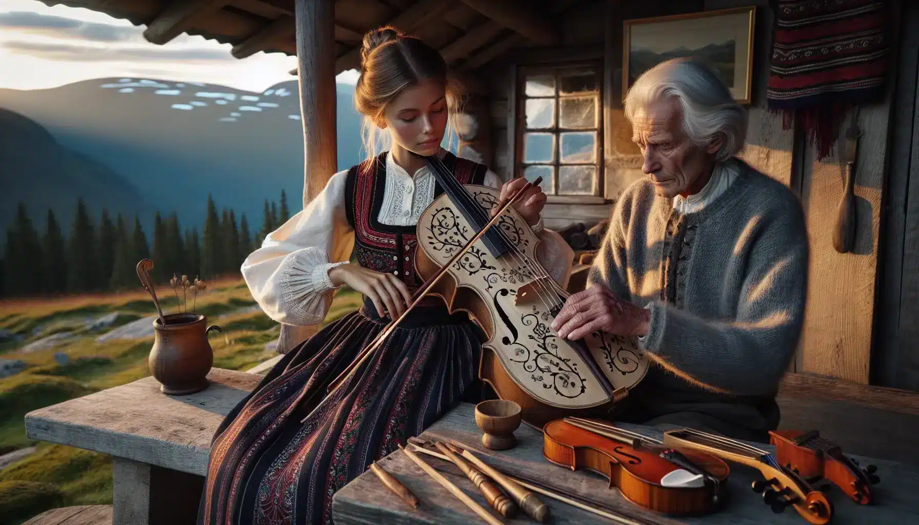 Historien om norske folkemusikkinstrumenter – illustrasjon